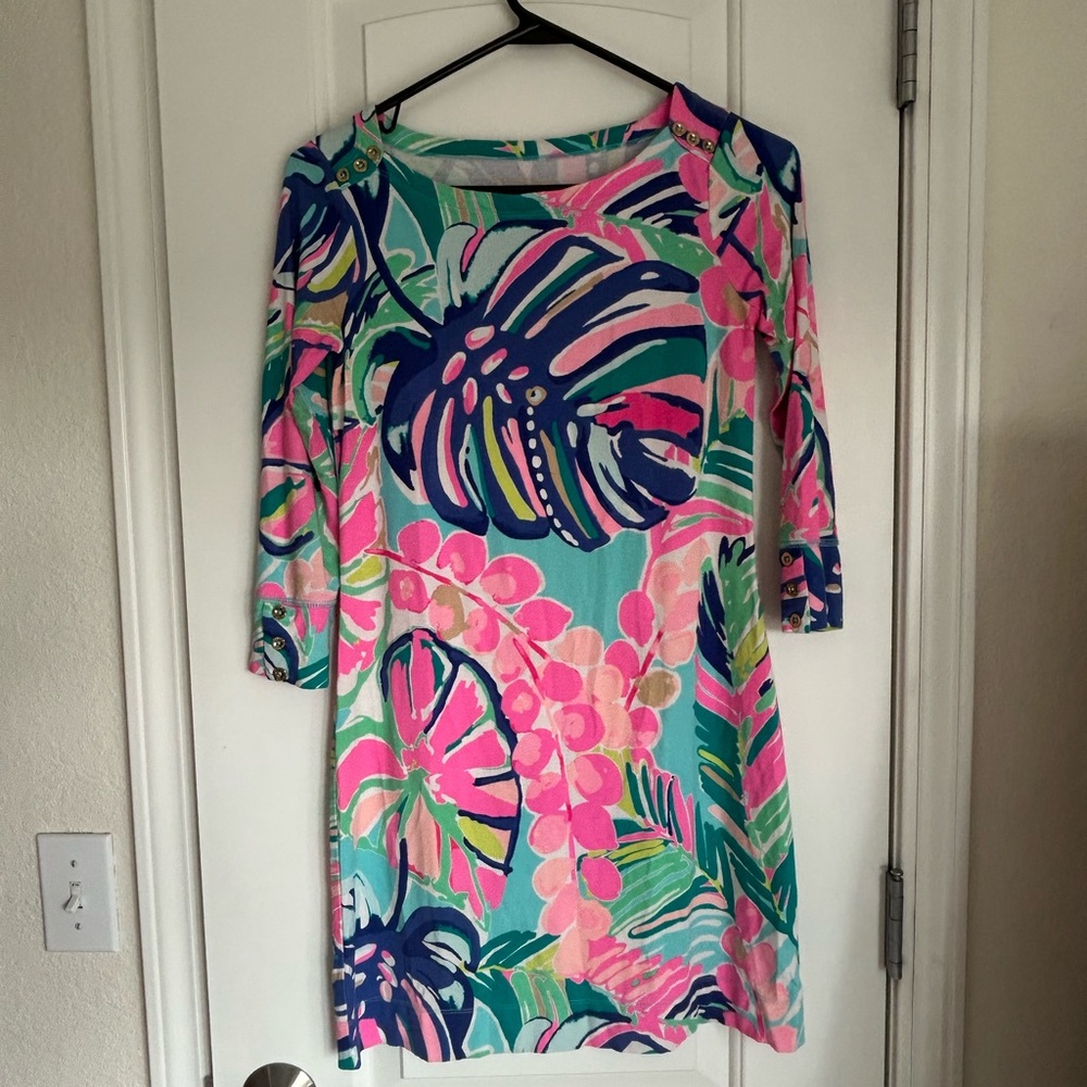Lilly Pulitzer Colorful Tropical Print Midi Dress